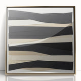 Contemporary Abstract Canvas – Neutral Black, Beige & Ivory Layers