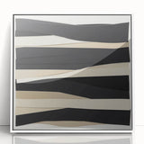 Contemporary Abstract Canvas – Neutral Black, Beige & Ivory Layers