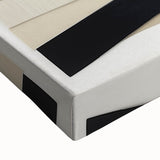 Contemporary Abstract Canvas – Neutral Black, Beige & Ivory Layers