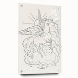 Expressionist Wall Art: Pegasus Flying Through Clouds