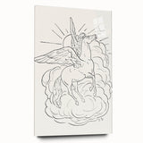 Expressionist Wall Art: Pegasus Flying Through Clouds