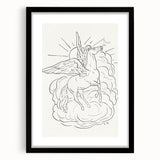 Expressionist Wall Art: Pegasus Flying Through Clouds