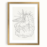 Expressionist Wall Art: Pegasus Flying Through Clouds