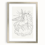 Expressionist Wall Art: Pegasus Flying Through Clouds