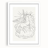 Expressionist Wall Art: Pegasus Flying Through Clouds