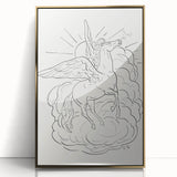 Expressionist Wall Art: Pegasus Flying Through Clouds