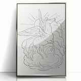Expressionist Wall Art: Pegasus Flying Through Clouds