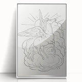 Expressionist Wall Art: Pegasus Flying Through Clouds