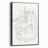 Expressionist Wall Art: Pegasus Flying Through Clouds