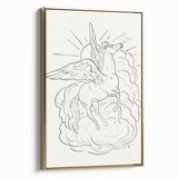Expressionist Wall Art: Pegasus Flying Through Clouds