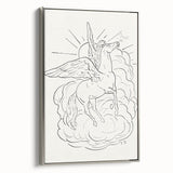 Expressionist Wall Art: Pegasus Flying Through Clouds
