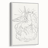 Expressionist Wall Art: Pegasus Flying Through Clouds