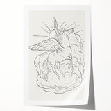 Expressionist Wall Art: Pegasus Flying Through Clouds