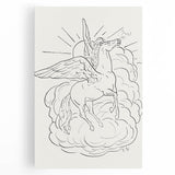 Expressionist Wall Art: Pegasus Flying Through Clouds