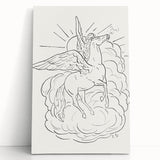 Expressionist Wall Art: Pegasus Flying Through Clouds