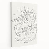 Expressionist Wall Art: Pegasus Flying Through Clouds