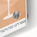 Large abstract wall art in mid-century modernist style, featuring vibrant colors on acrylic glass, ideal for dining room art.