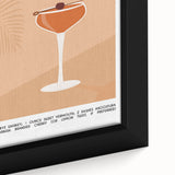 Extra large black wall art featuring colorful, textured food and drinks imagery on a framed canvas.