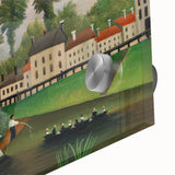 The Laundry Boat - Charming Modern Wall Art with Serene River Scene
