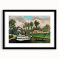 The Laundry Boat - Charming Modern Wall Art with Serene River Scene