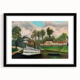 The Laundry Boat - Charming Modern Wall Art with Serene River Scene
