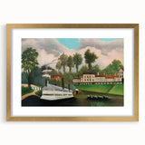 The Laundry Boat - Charming Modern Wall Art with Serene River Scene