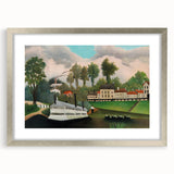 The Laundry Boat - Charming Modern Wall Art with Serene River Scene