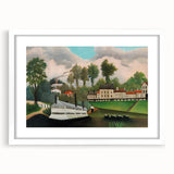 The Laundry Boat - Charming Modern Wall Art with Serene River Scene