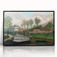 The Laundry Boat - Charming Modern Wall Art with Serene River Scene