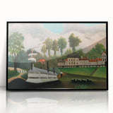 The Laundry Boat - Charming Modern Wall Art with Serene River Scene