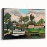 The Laundry Boat - Charming Modern Wall Art with Serene River Scene