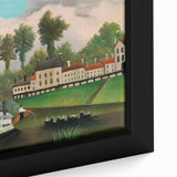 The Laundry Boat - Charming Modern Wall Art with Serene River Scene