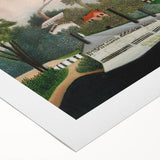 The Laundry Boat - Charming Modern Wall Art with Serene River Scene