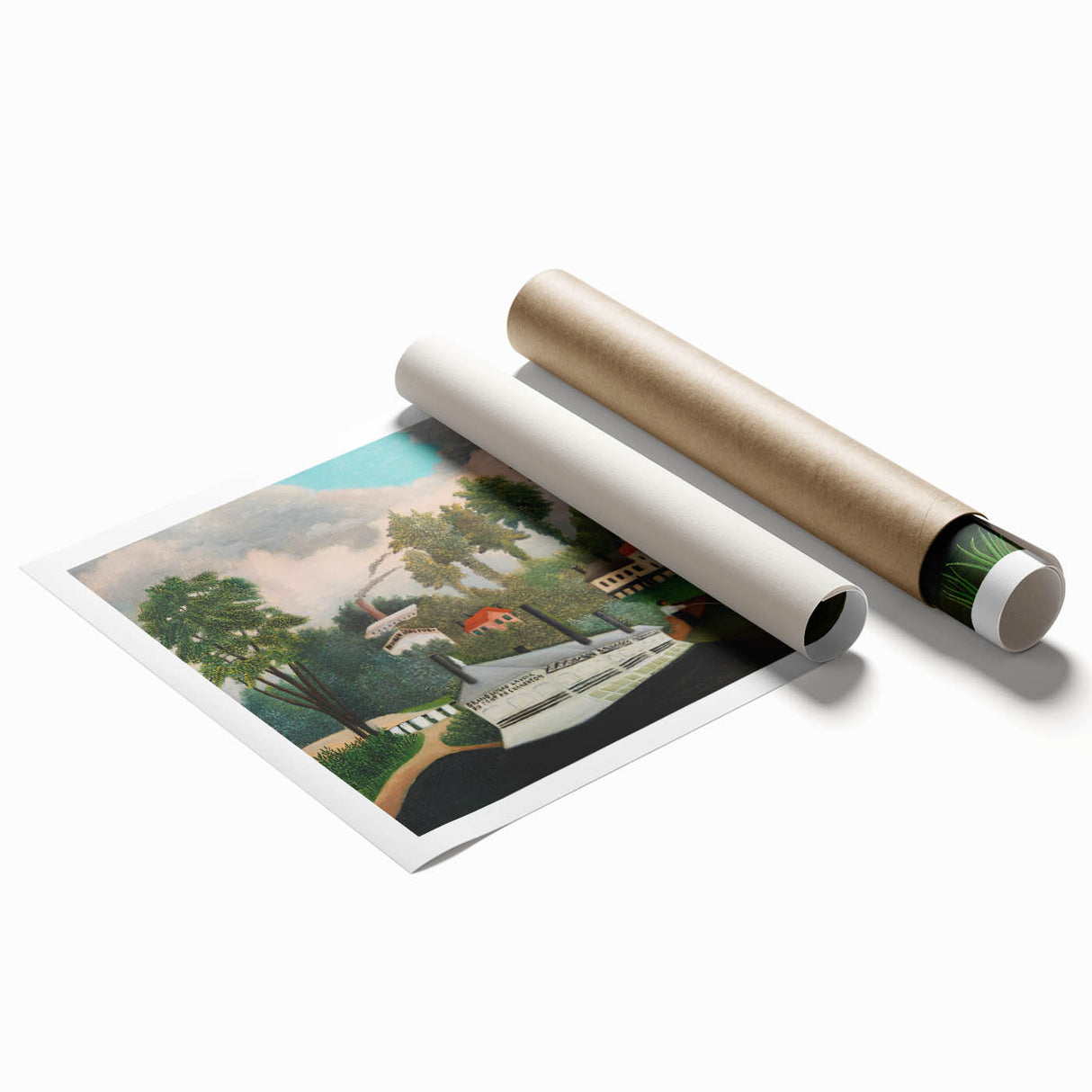 The Laundry Boat - Charming Modern Wall Art with Serene River Scene