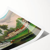 The Laundry Boat - Charming Modern Wall Art with Serene River Scene