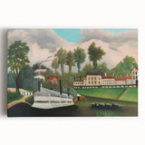 The Laundry Boat - Charming Modern Wall Art with Serene River Scene