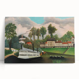 The Laundry Boat - Charming Modern Wall Art with Serene River Scene