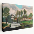 The Laundry Boat - Charming Modern Wall Art with Serene River Scene