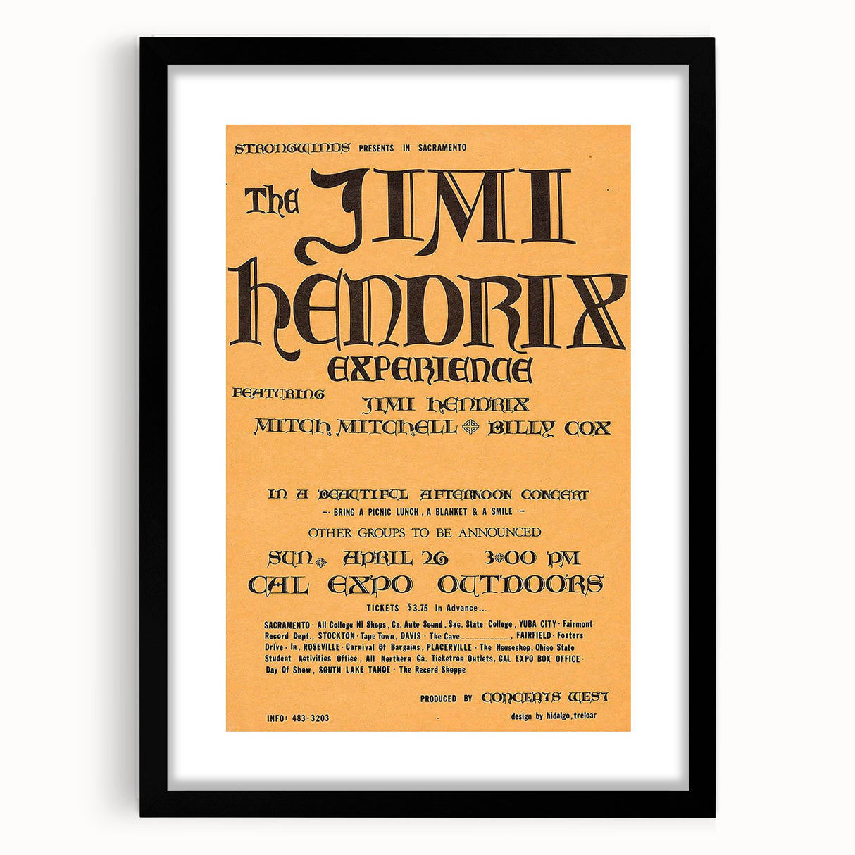Jimi Hendrix Retro Wall Art – Vintage Concert Experience Print