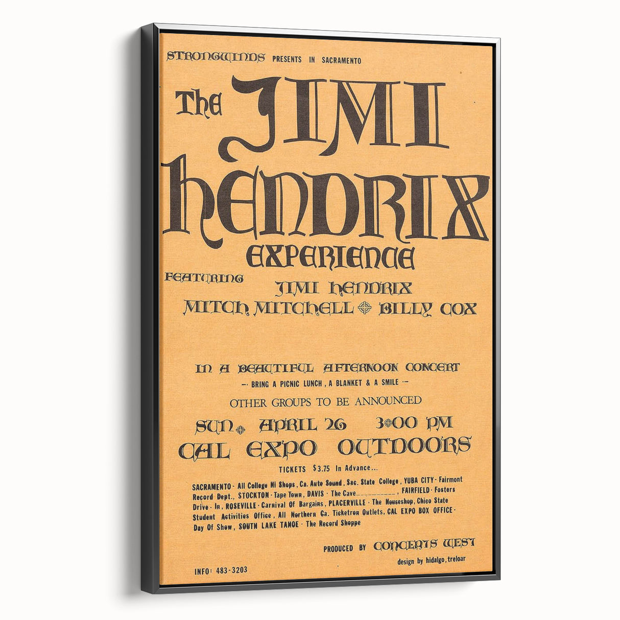 Jimi Hendrix Retro Wall Art – Vintage Concert Experience Print