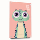 Cute Green Dinosaur Wall Art - Girls Room & Nursery Decor