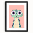 Cute Green Dinosaur Wall Art - Girls Room & Nursery Decor