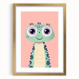 Cute Green Dinosaur Wall Art - Girls Room & Nursery Decor