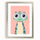 Cute Green Dinosaur Wall Art - Girls Room & Nursery Decor