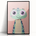 Cute Green Dinosaur Wall Art - Girls Room & Nursery Decor