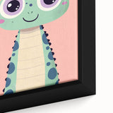 Cute Green Dinosaur Wall Art - Girls Room & Nursery Decor