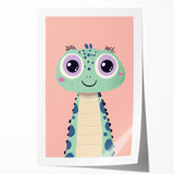 Cute Green Dinosaur Wall Art - Girls Room & Nursery Decor