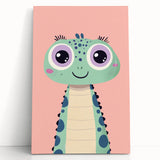 Cute Green Dinosaur Wall Art - Girls Room & Nursery Decor