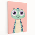 Cute Green Dinosaur Wall Art - Girls Room & Nursery Decor