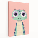 Cute Green Dinosaur Wall Art - Girls Room & Nursery Decor
